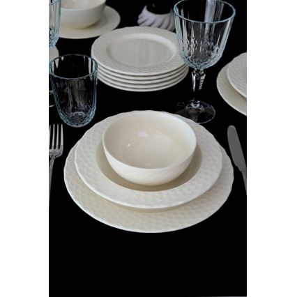 Set de veselă 24 piese, porțelan alb