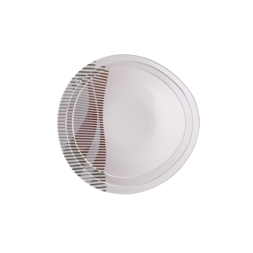 Set de veselă, 24 piese, porțelan multicolor