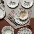 Set de veselă, 24 piese, porțelan multicolor