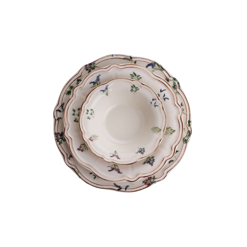 Set de veselă, 24 piese, porțelan multicolor