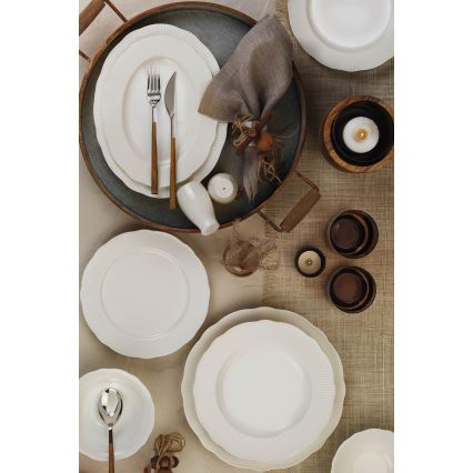 Set de veselă, 26 piese, porțelan alb