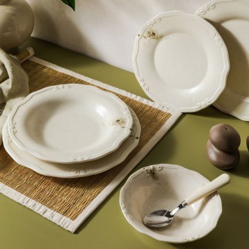 Set de veselă 27 piese crem/porțelan