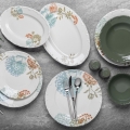 Set de veselă 29 piese din porțelan, multicolor