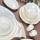 Set de veselă 53 piese alb/auriu/porțelan