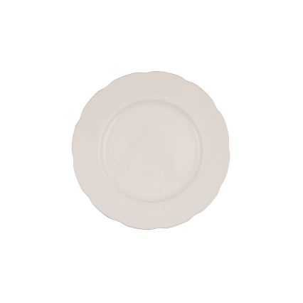 Set de veselă, 54 piese, porțelan alb/argintiu/fildeș