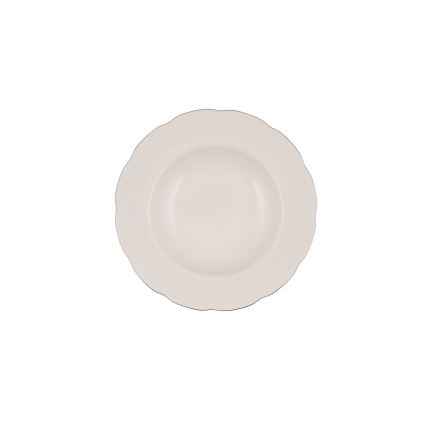 Set de veselă, 54 piese, porțelan alb/argintiu/fildeș