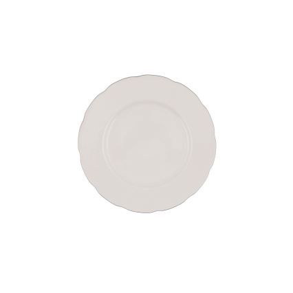 Set de veselă, 54 piese, porțelan alb/argintiu/fildeș