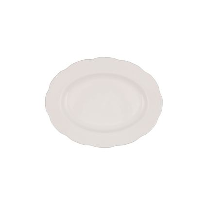Set de veselă, 54 piese, porțelan alb/argintiu/fildeș