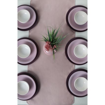 Set de veselă din ceramică, 18 piese, violet/alb