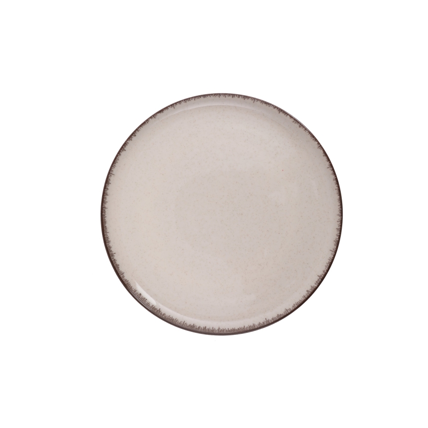 Set de veselă din porțelan, 18 piese, bej