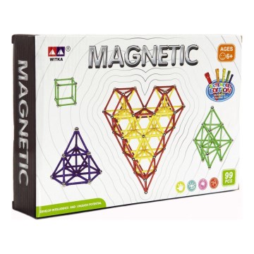 Set magnetic de construcții, 99 piese