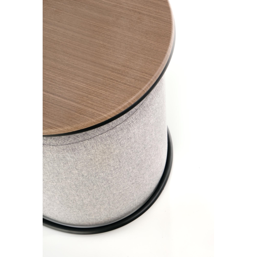 Set masă de cafea NILDO 90x45 cm + 2 taburete maro/gri