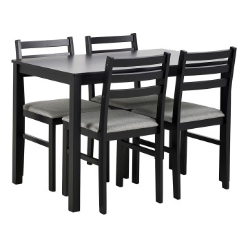 Set masă de dining + 4 scaune EMILY, negru