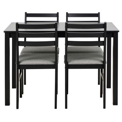 Set masă de dining + 4 scaune EMILY, negru