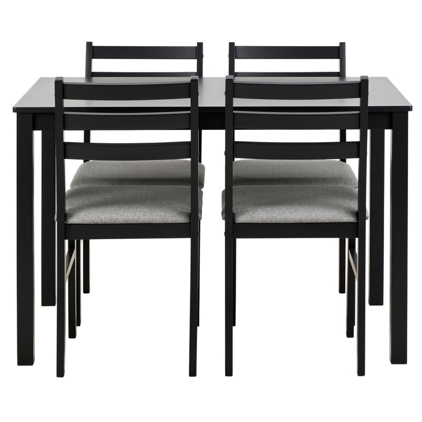 Set masă de dining + 4 scaune EMILY, negru