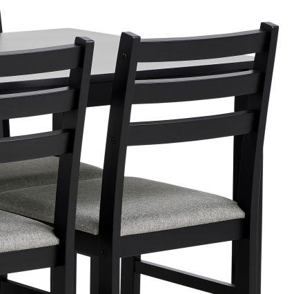 Set masă de dining + 4 scaune EMILY, negru