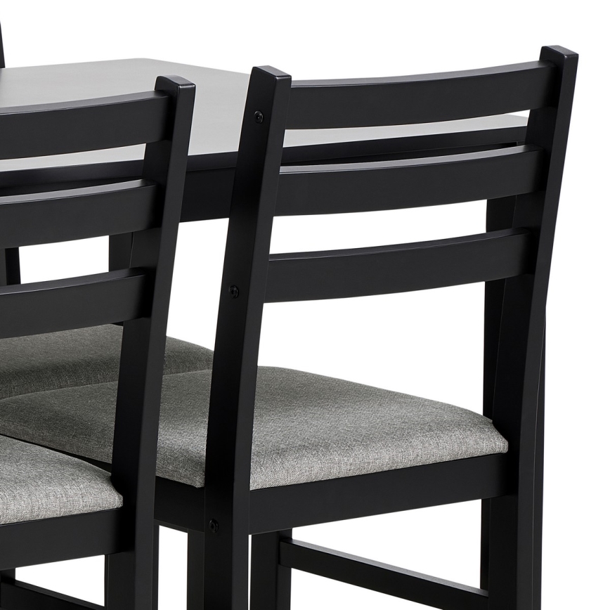 Set masă de dining + 4 scaune EMILY, negru