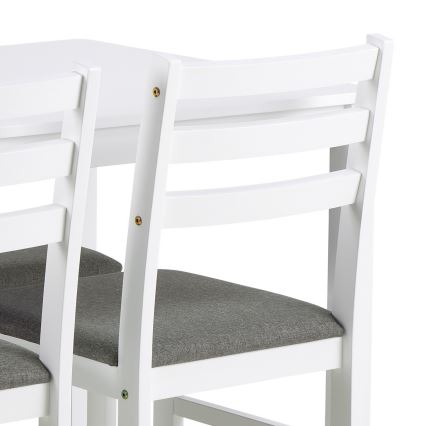 Set masă de dining cu 4 scaune EMILY, alb