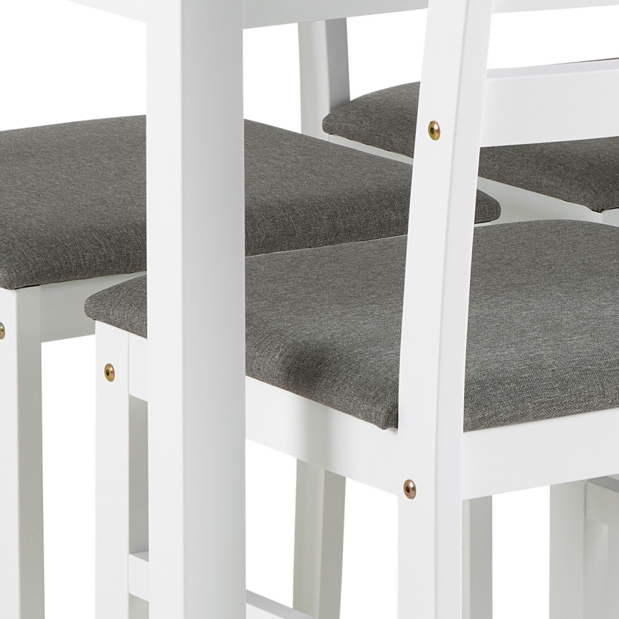 Set masă de dining cu 4 scaune EMILY, alb