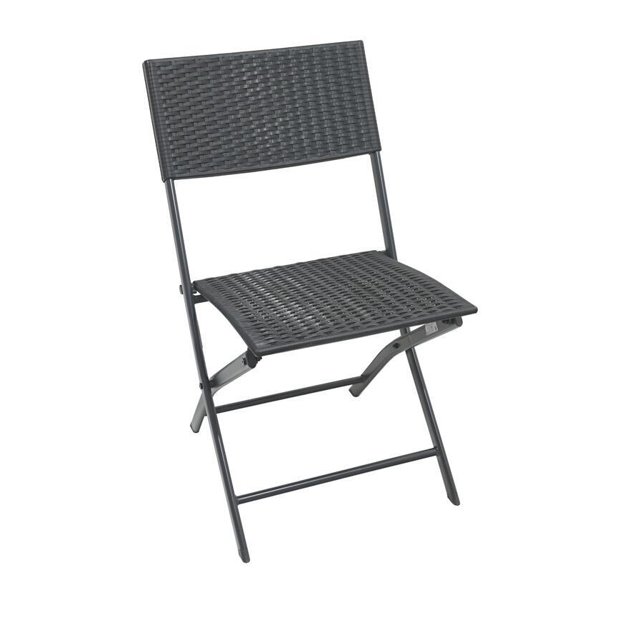 Set masă de grădină cu 2 scaune, gri