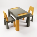Set măsuță cu scaune pentru copii TEGA BABY - gri/galben