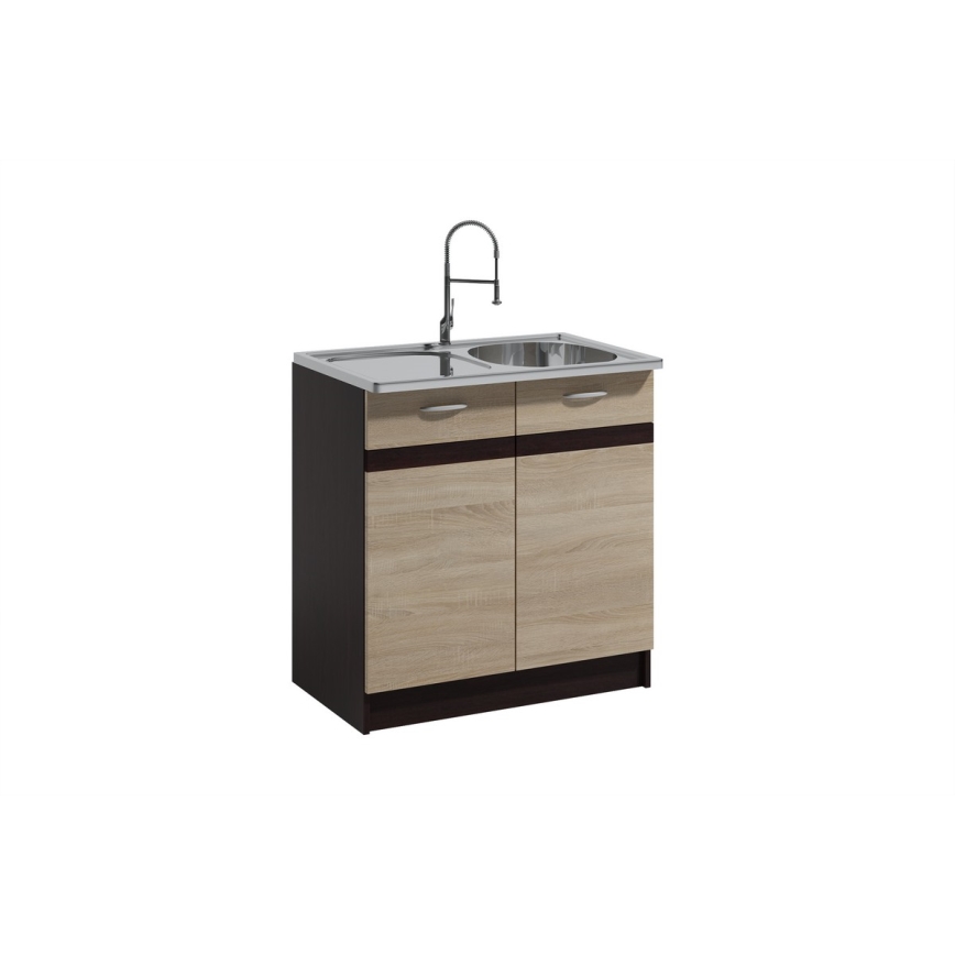 Set mobilier de bucătărie VALERIA 180 cm, maro/stejar Sonoma