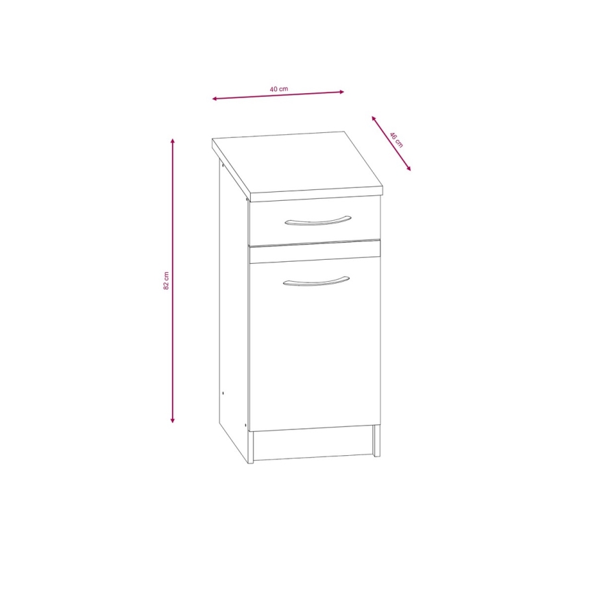 Set mobilier de bucătărie VALERIA 180 cm, stejar sonoma/maro