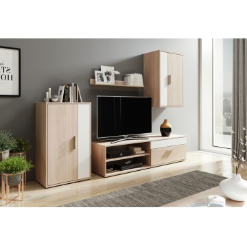 Set mobilier pentru living BRICK, stejar Sonoma/alb