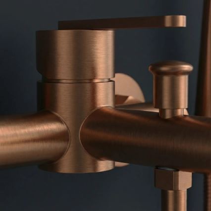 Set pentru cadă cu baterie ONTARIO, cupru periat - REA-B0973