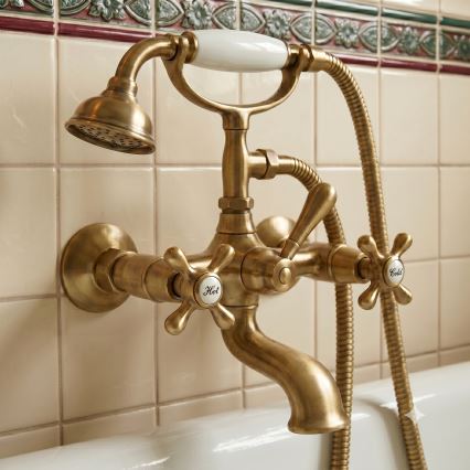 Set pentru cadă cu baterie RAV Slezák MK159.5/2SM - MORAVA RETRO, alamă antică