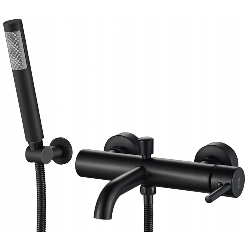 Set pentru cadă LUNGO, negru mat - REA-B6634