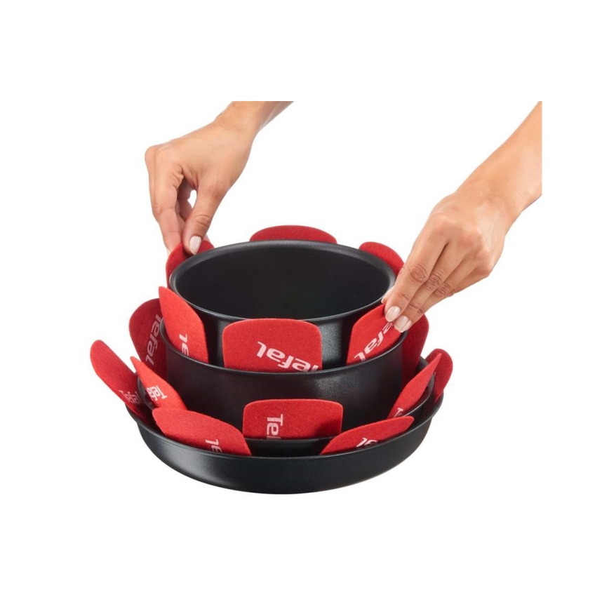 Set protecții vase Tefal 4 buc. INGENIO roșu