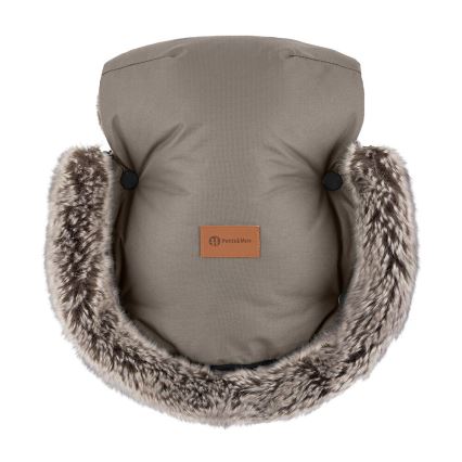 SET sac pentru cărucior 4 în 1 PETITE&MARS ARCTIC + mănuși pentru cărucior FURRY Mocha Mousse