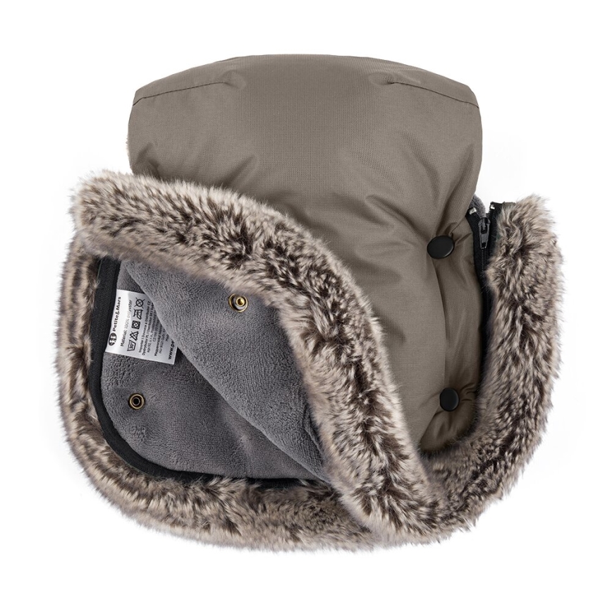SET sac pentru cărucior 4 în 1 PETITE&MARS ARCTIC + mănuși pentru cărucior FURRY Mocha Mousse