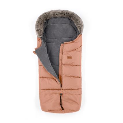 SET sac pentru cărucior 4 în 1 PETITE&MARS ARCTIC + mănuși pentru cărucior FURRY Pastel Peach