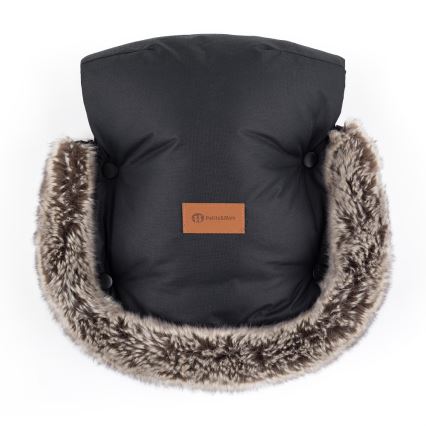 SET sac pentru cărucior 4 în 1 PETITE&MARS COMFY + mănuși pentru cărucior FURRY Forever Black
