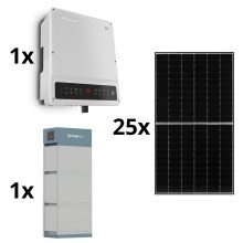 Set solar GOODWE – 10kWp JINKO + invertor hibrid 10kW GOODWE trifazic + baterie 10,65 kWh PYLONTECH H2