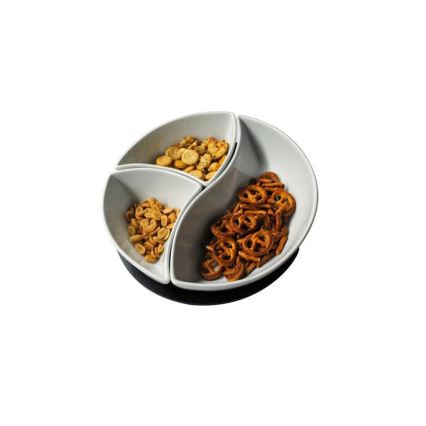 Set TORO de 3 boluri cu tavă, ceramică/lemn