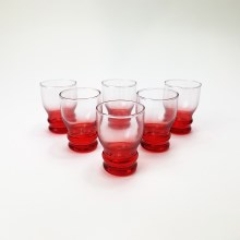 Set transparent roșu 6x pahar pentru lichior