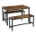 Set TREVOR: masă de bar 110x70 cm + 2 bănci 97x30 cm, maro/negru