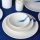 Set veselă 18 piese alb/albastru/porțelan