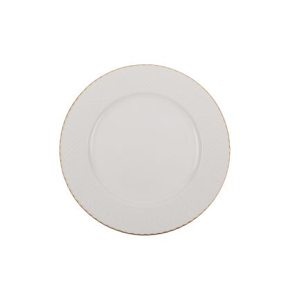 Set veselă 18 piese, porțelan alb cu accente aurii