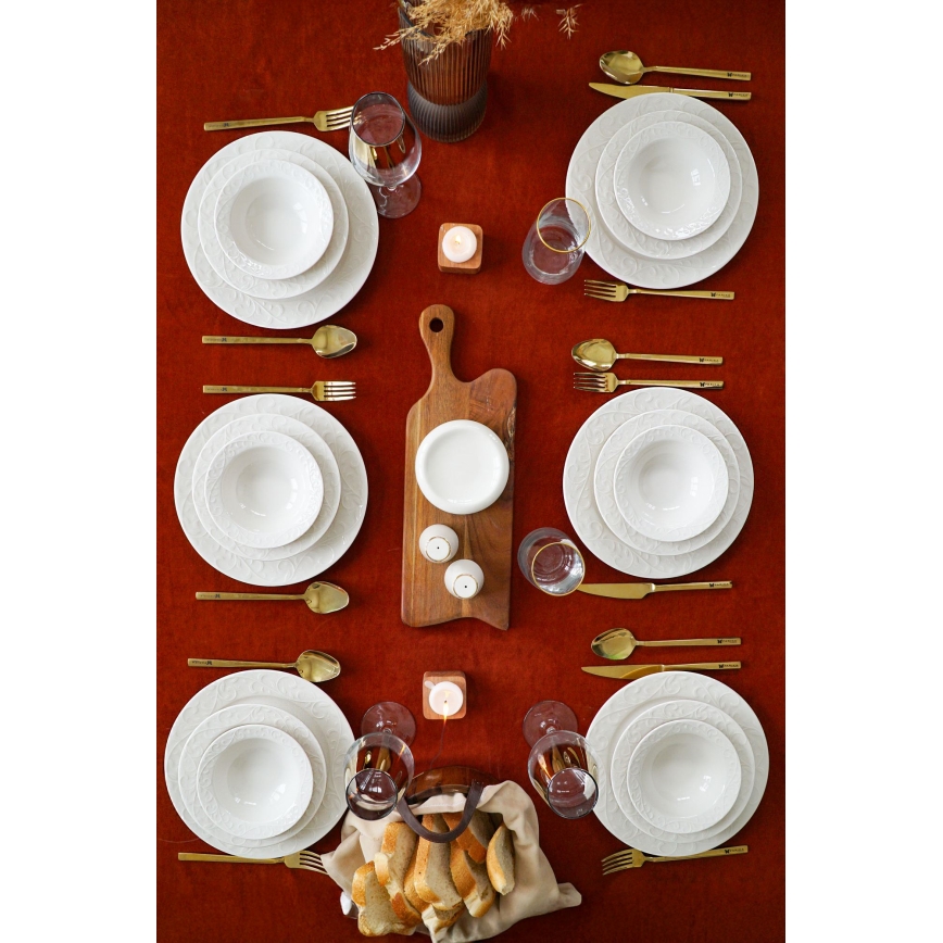 Set veselă 18 piese, porțelan alb