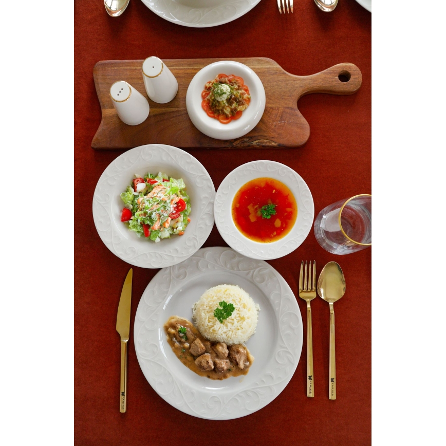 Set veselă 18 piese, porțelan alb