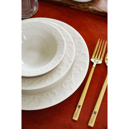 Set veselă 18 piese, porțelan alb