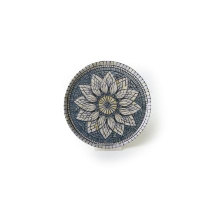 Set veselă 24 piese albastru/crem/ceramică