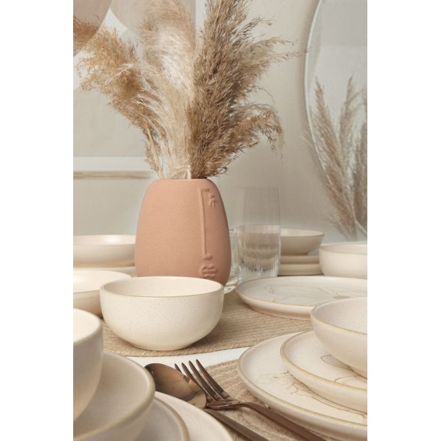 Set veselă 24 piese, bej/ceramică