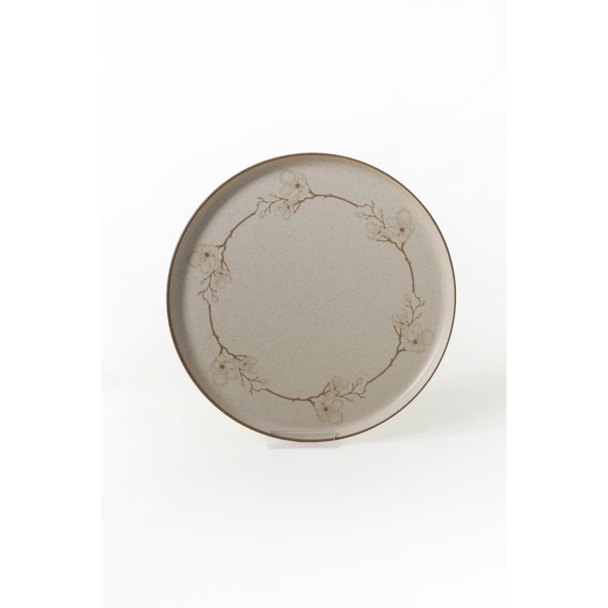 Set veselă 24 piese, bej/ceramică