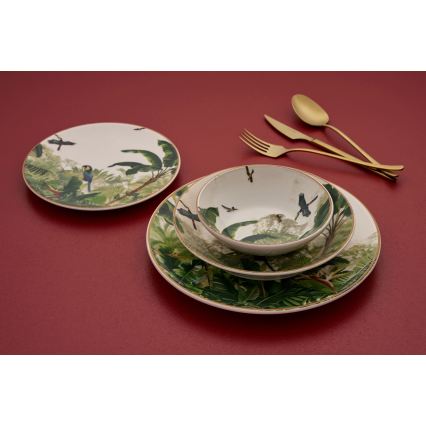 Set veselă 24 piese din ceramică, multicolor