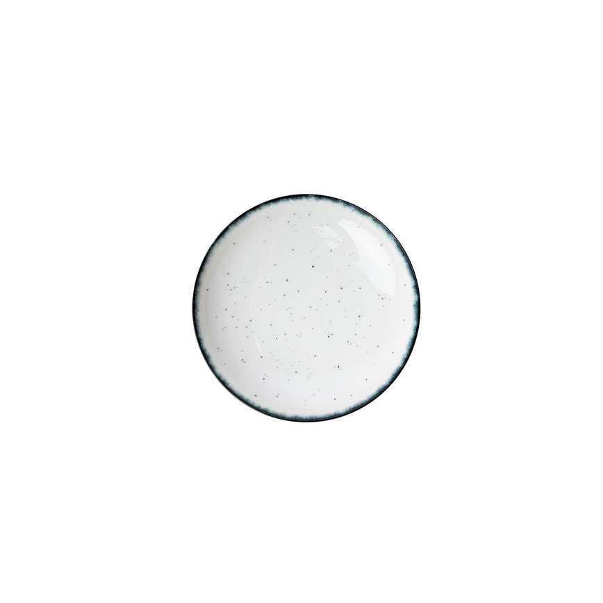 Set veselă 24 piese, din porțelan, alb/negru